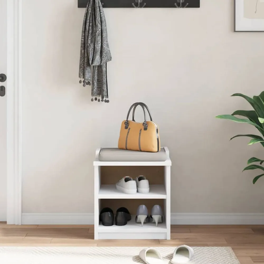 vidaXL Bancos-Banco de recibidor SANDNES madera maciza pino 45x40x50cm