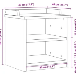 vidaXL Bancos-Banco de recibidor SANDNES madera maciza pino 45x40x50cm