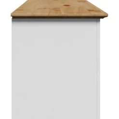 vidaXL Bancos-Banco de recibidor BODO blanco y marrón 114x40x45 cm