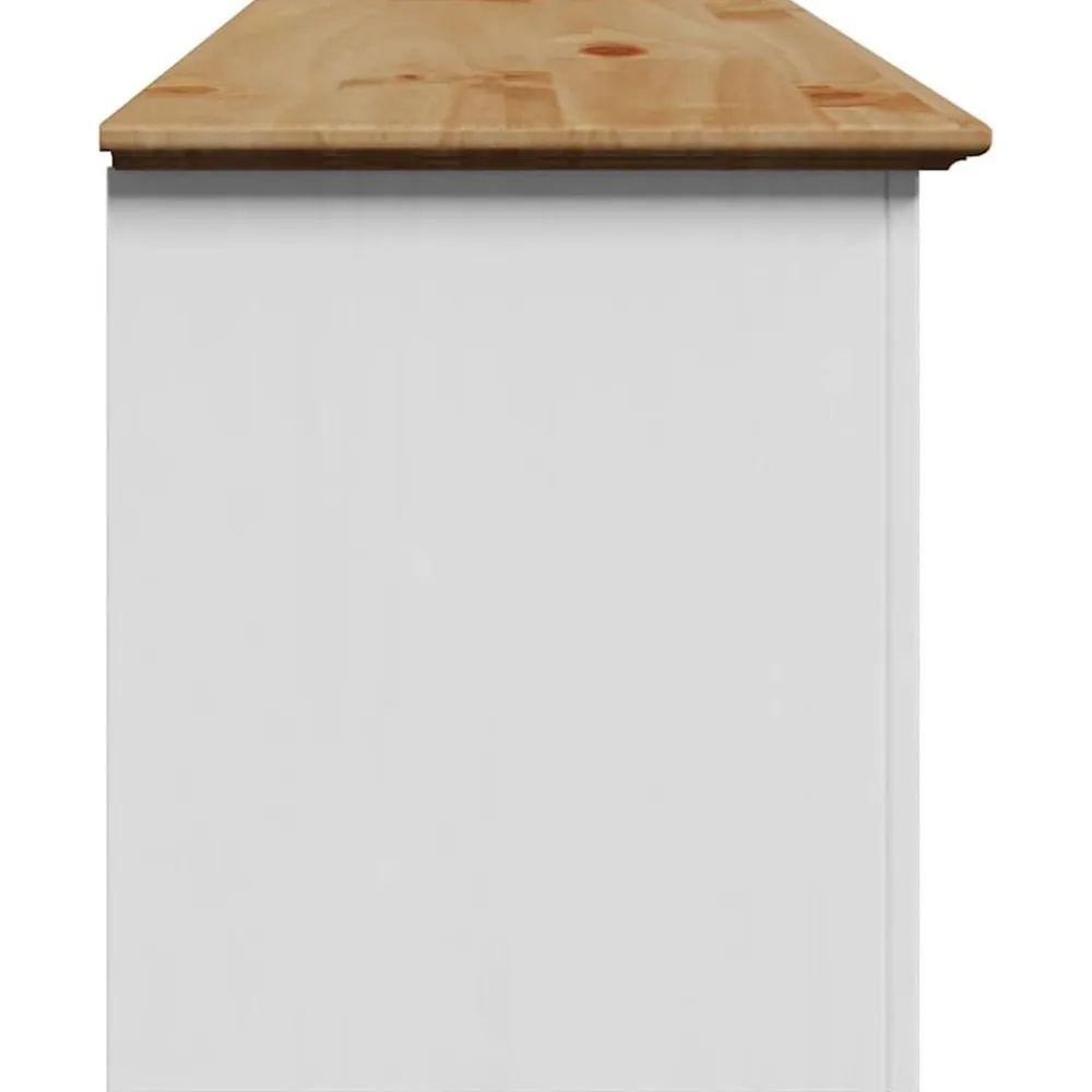 vidaXL Bancos-Banco de recibidor BODO blanco y marrón 114x40x45 cm