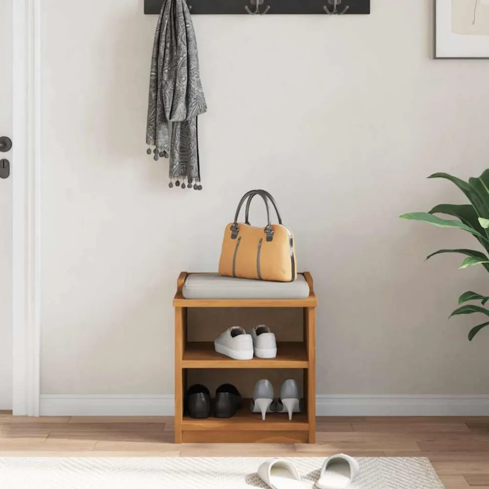 vidaXL Bancos-Banco de recibidor SANDNES madera maciza de pino 45x40x50 cm