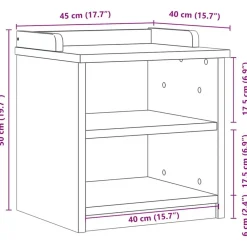 vidaXL Bancos-Banco de recibidor SANDNES madera maciza de pino 45x40x50 cm