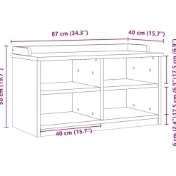vidaXL Bancos-Banco de recibidor SANDNES madera maciza pino 87x40x50cm