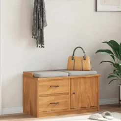 vidaXL Bancos-Banco de recibidor SANDNES madera maciza de pino 87x40x50 cm