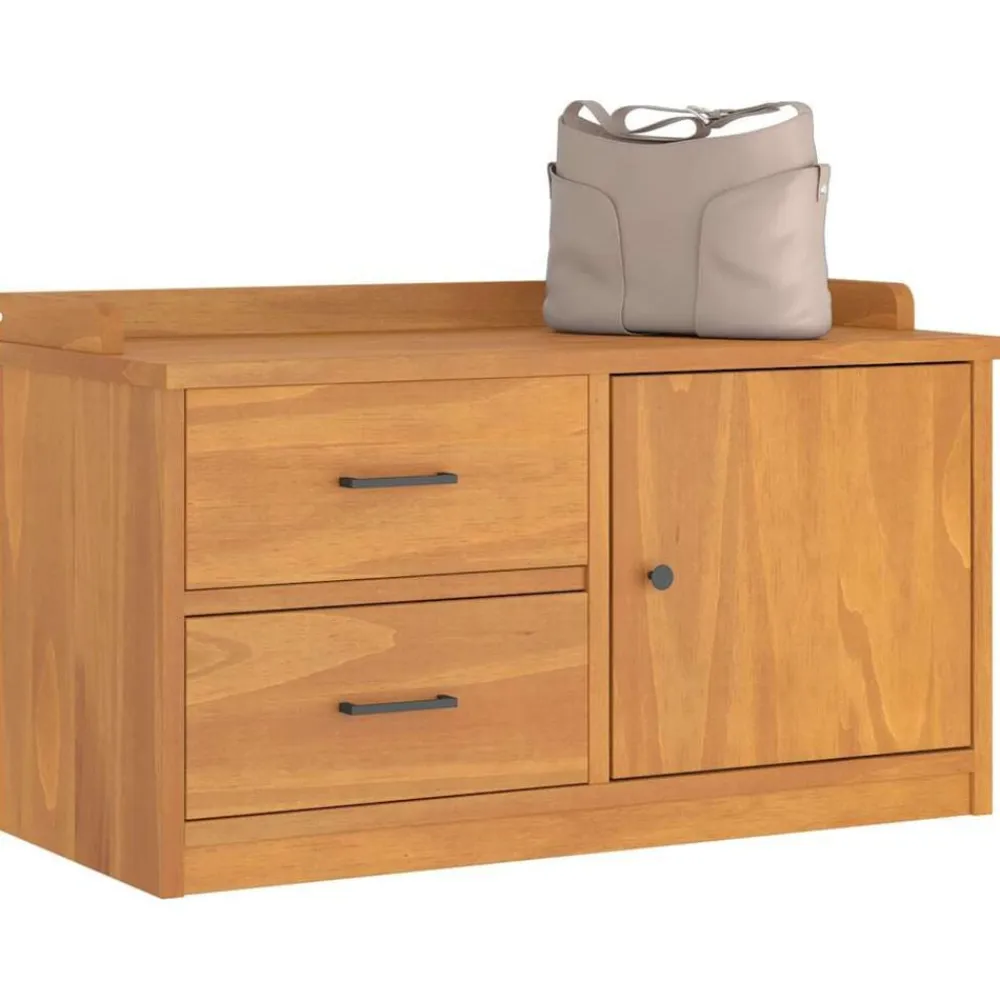 vidaXL Bancos-Banco de recibidor SANDNES madera maciza de pino 87x40x50 cm