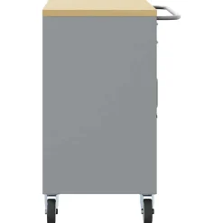 vidaXL Banco de Taller con cajón y Gris 75 x 45 x 85 cm Negro Outlet