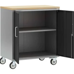 vidaXL Accesorios De Bricolaje-Banco de Taller con estante y Gris 75 x 45 x 85 cm