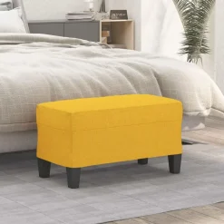vidaXL Banco de tela amarillo 70x35x41 cm Amarillo claro Best