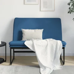 vidaXL Banco de tela 100x75x76 cm Azul