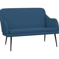 vidaXL Banco de tela 110x76x80 cm Azul New