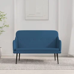 vidaXL Banco de tela 110x76x80 cm Azul New