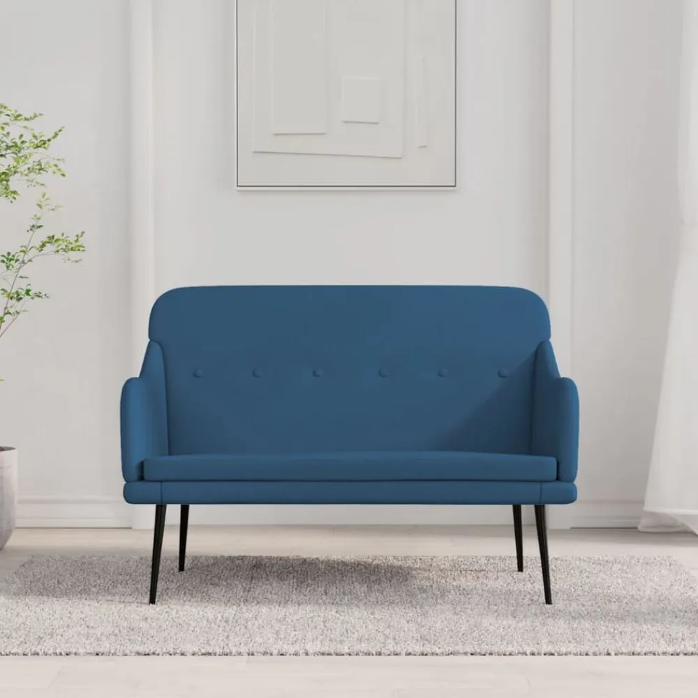 vidaXL Banco de tela 110x76x80 cm Azul New