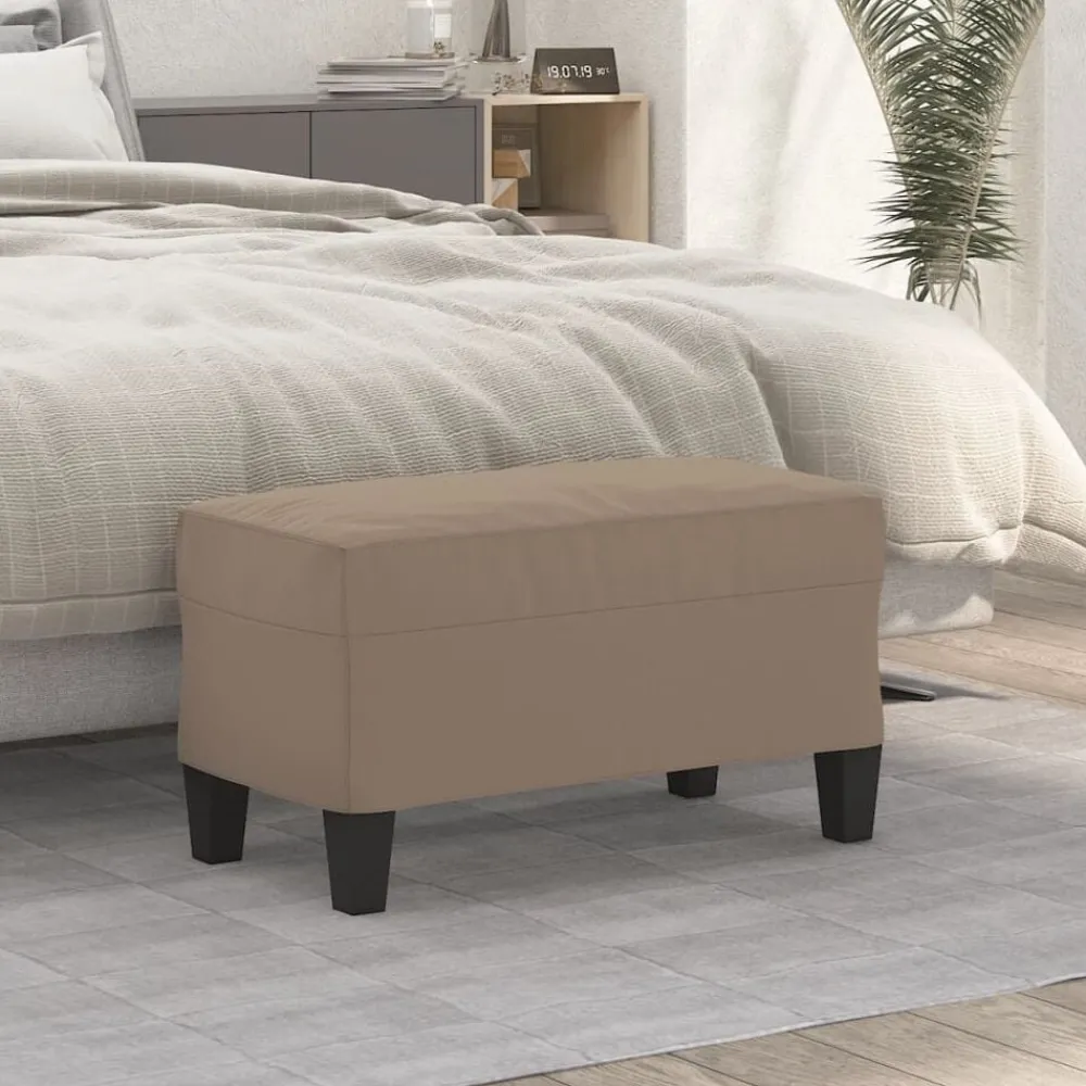 vidaXL Banco de tela de microfibra gris taupe 70x35x41 cm Taupé Discount