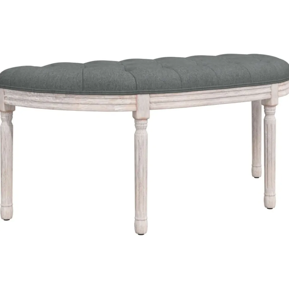 vidaXL Banco de tela oscuro 110,5x45x49 cm Gris Sale
