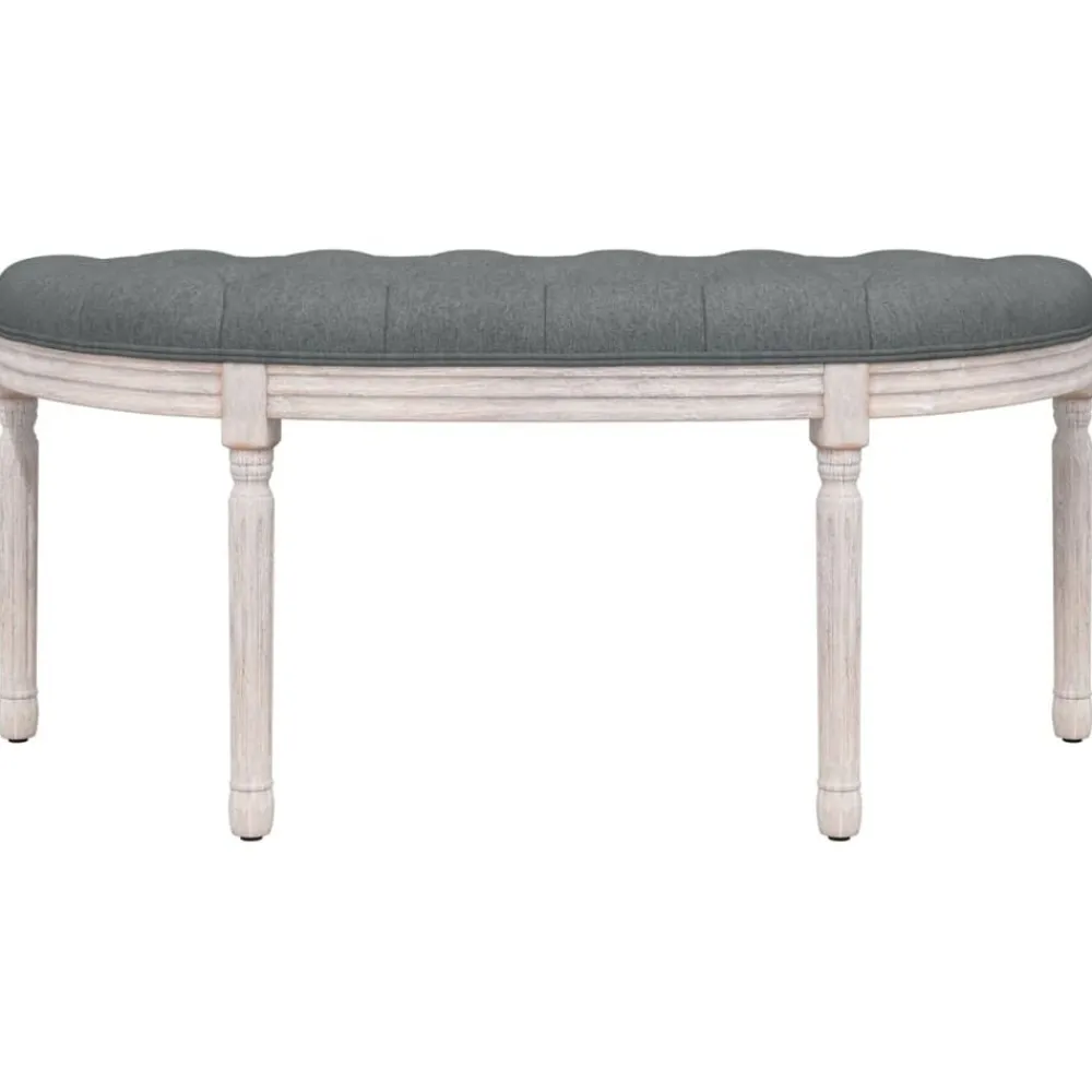 vidaXL Banco de tela oscuro 110,5x45x49 cm Gris Sale