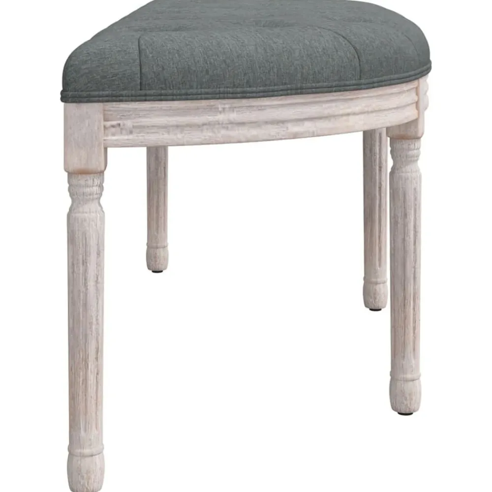 vidaXL Banco de tela oscuro 110,5x45x49 cm Gris Sale