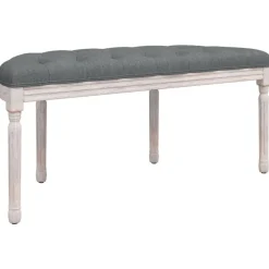 vidaXL Banco de tela oscuro 110,5x45x49 cm Gris Sale