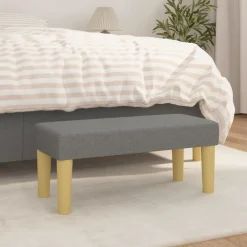 vidaXL Banco de tela 70x30x30 cm Gris oscuro New