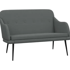 vidaXL Banco de tela 110x76x80 cm Gris oscuro