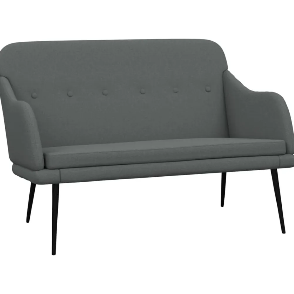 vidaXL Banco de tela 110x76x80 cm Gris oscuro