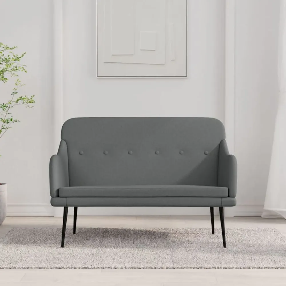 vidaXL Banco de tela 110x76x80 cm Gris oscuro