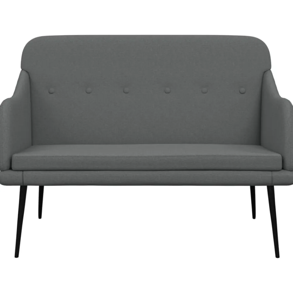 vidaXL Banco de tela 110x76x80 cm Gris oscuro