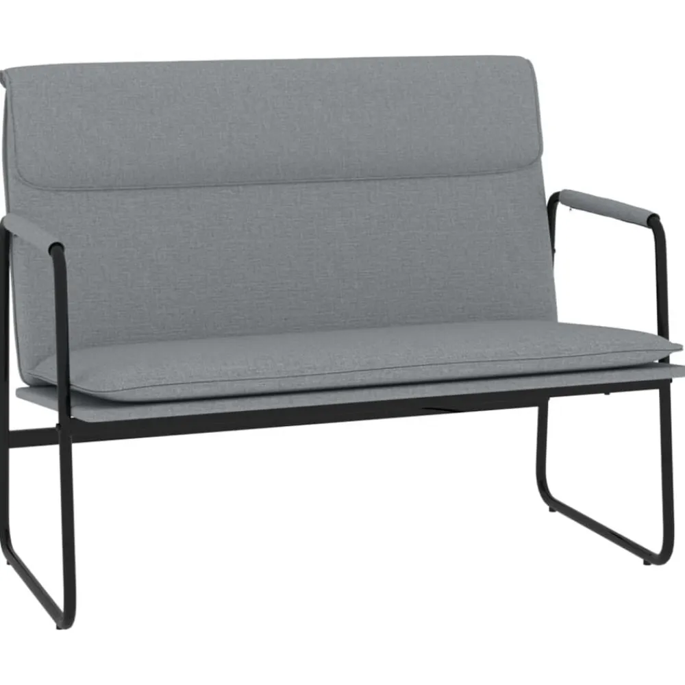 vidaXL Banco de tela 100x64x80 cm Gris claro New