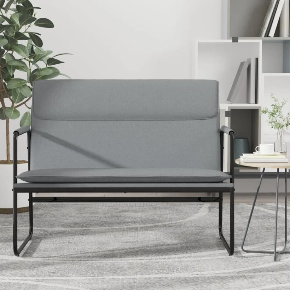 vidaXL Banco de tela 100x64x80 cm Gris claro New
