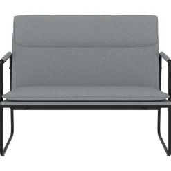 vidaXL Banco de tela 100x64x80 cm Gris claro New