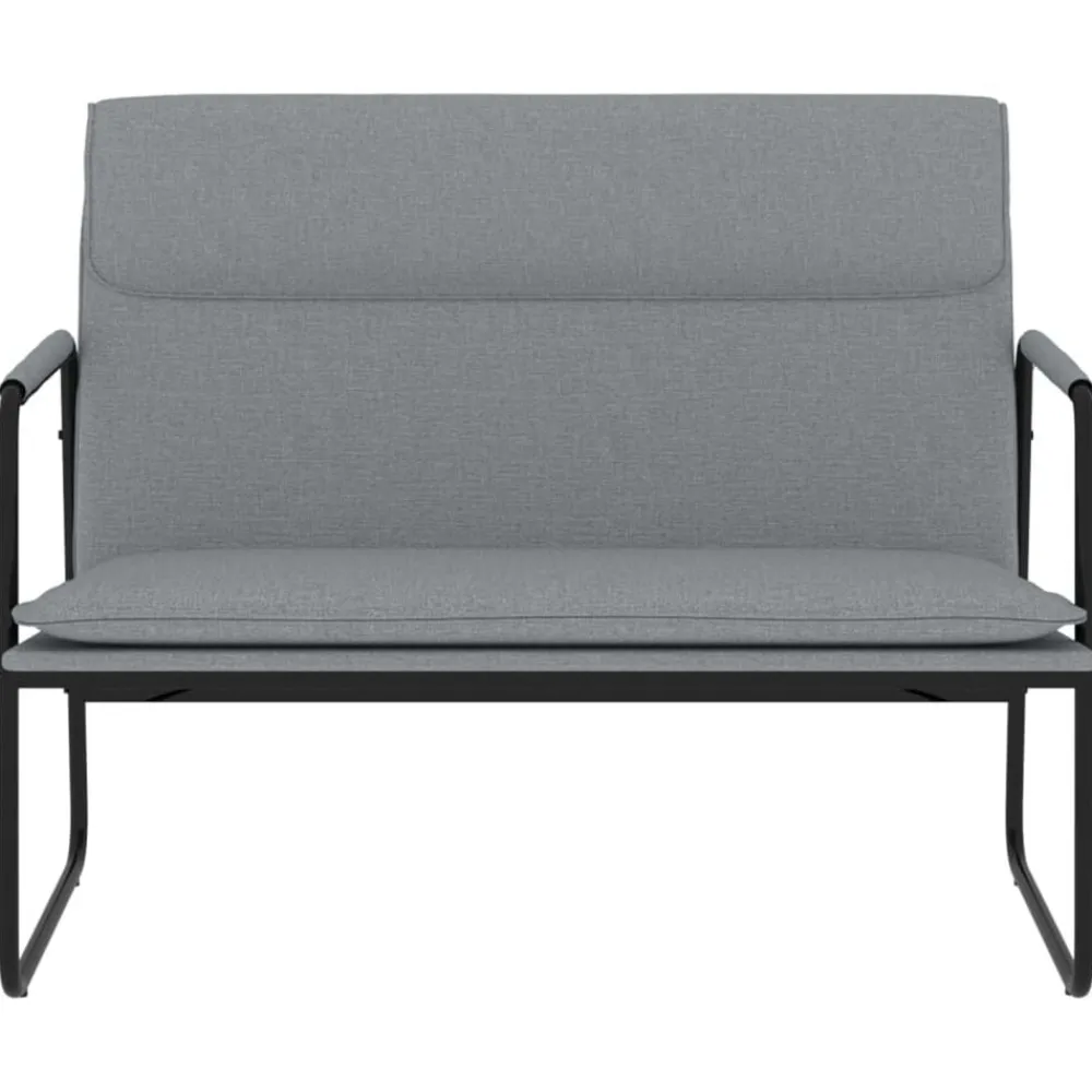 vidaXL Banco de tela 100x64x80 cm Gris claro New