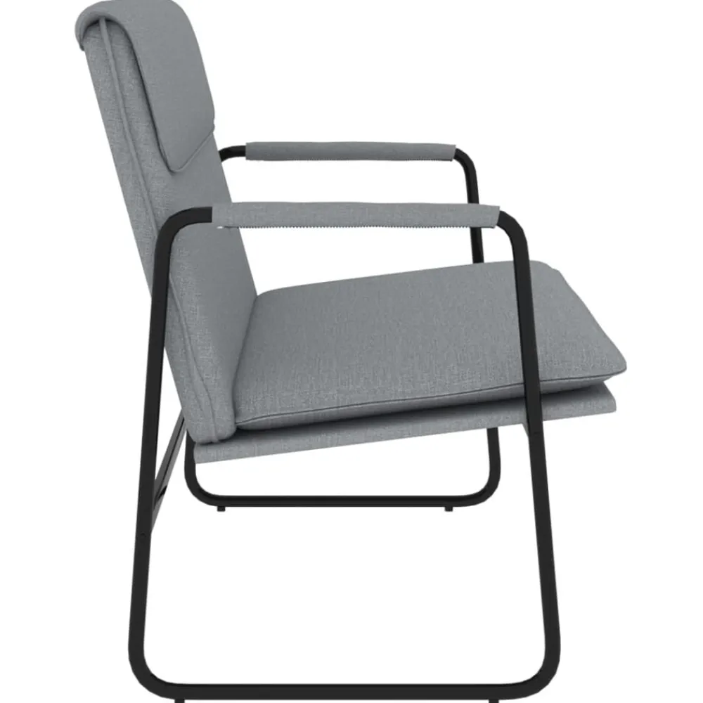 vidaXL Banco de tela 100x64x80 cm Gris claro New
