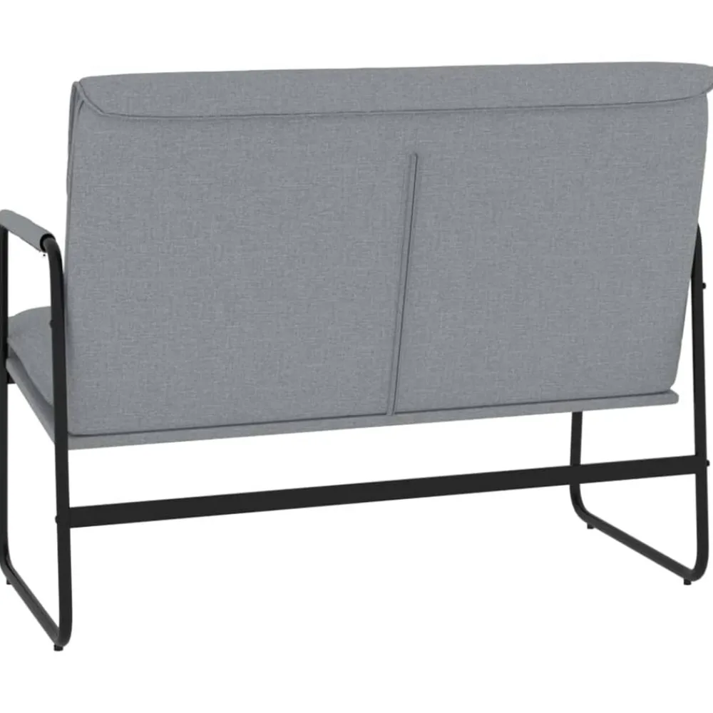 vidaXL Banco de tela 100x64x80 cm Gris claro New