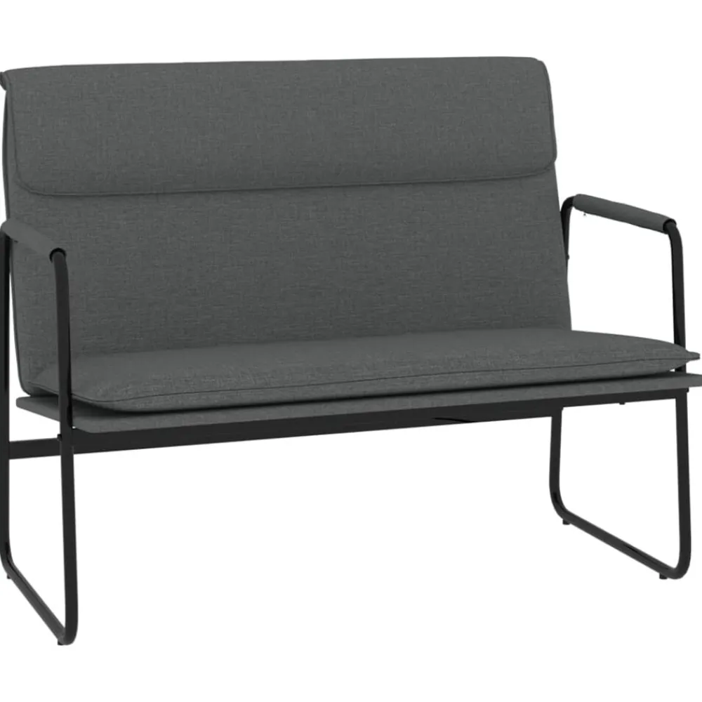 vidaXL Banco de tela 100x64x80 cm Gris oscuro Best