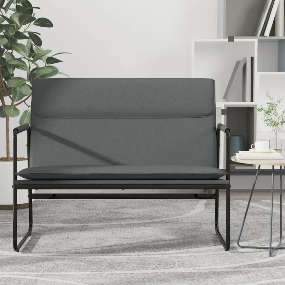 vidaXL Banco de tela 100x64x80 cm Gris oscuro Best