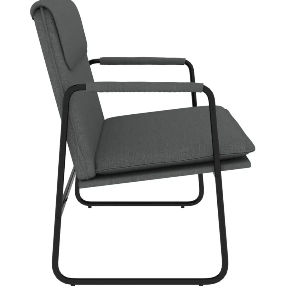 vidaXL Banco de tela 100x64x80 cm Gris oscuro Best