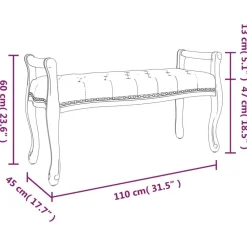 vidaXL Bancos-Banco de tela oscuro 110x45x60 cm