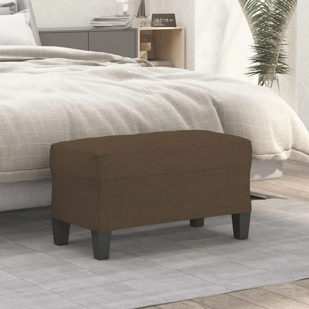 vidaXL Banco de tela marrón 70x35x41 cm Marrón New