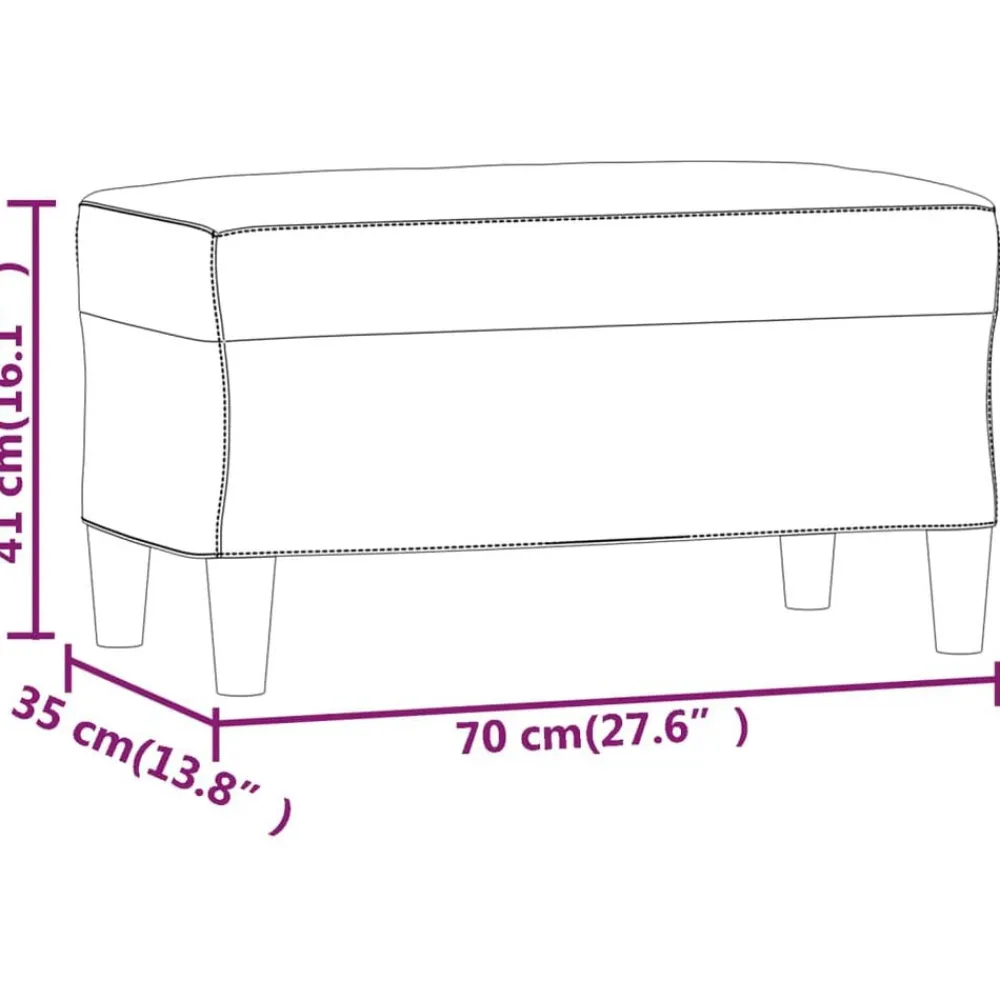 vidaXL Banco de tela marrón 70x35x41 cm Marrón Outlet