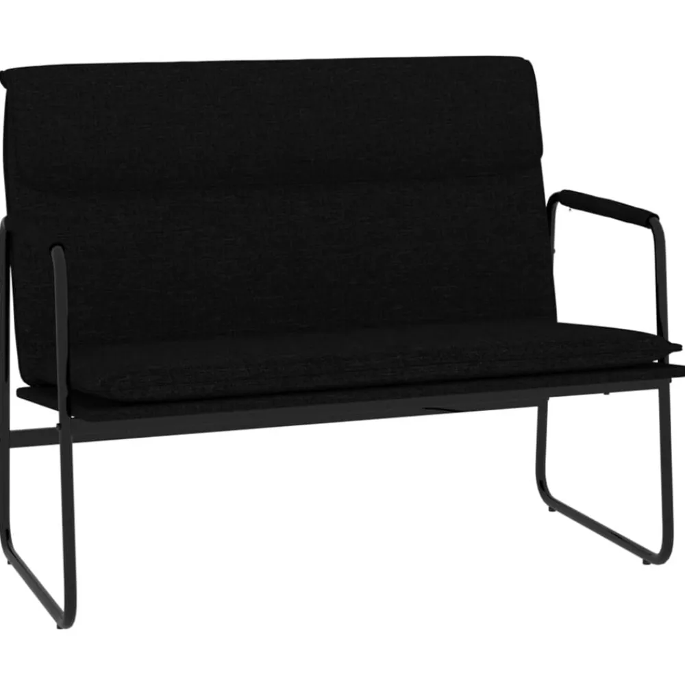 vidaXL Banco de tela 100x64x80 cm Negro Outlet