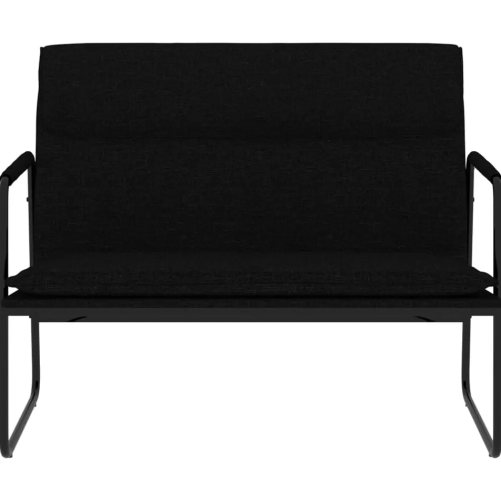 vidaXL Banco de tela 100x64x80 cm Negro Outlet