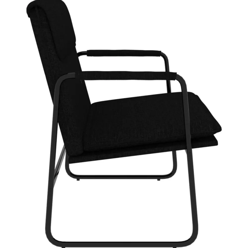 vidaXL Banco de tela 100x64x80 cm Negro Outlet