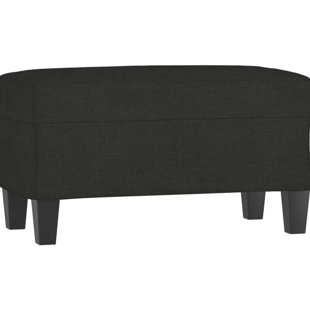 vidaXL Banco de tela 70x35x41 cm Negro Clearance