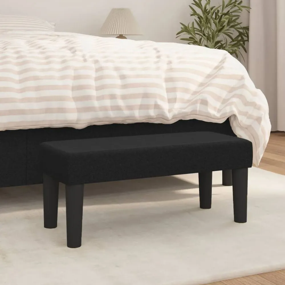 vidaXL Banco de tela 70x30x30 cm Negro Clearance