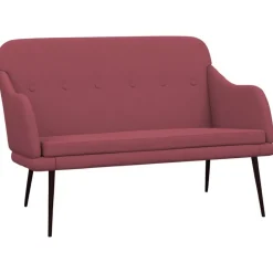 vidaXL Bancos-Banco de tela rojo tinto 110x76x80 cm