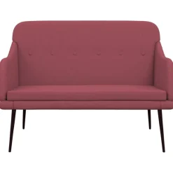 vidaXL Bancos-Banco de tela rojo tinto 110x76x80 cm