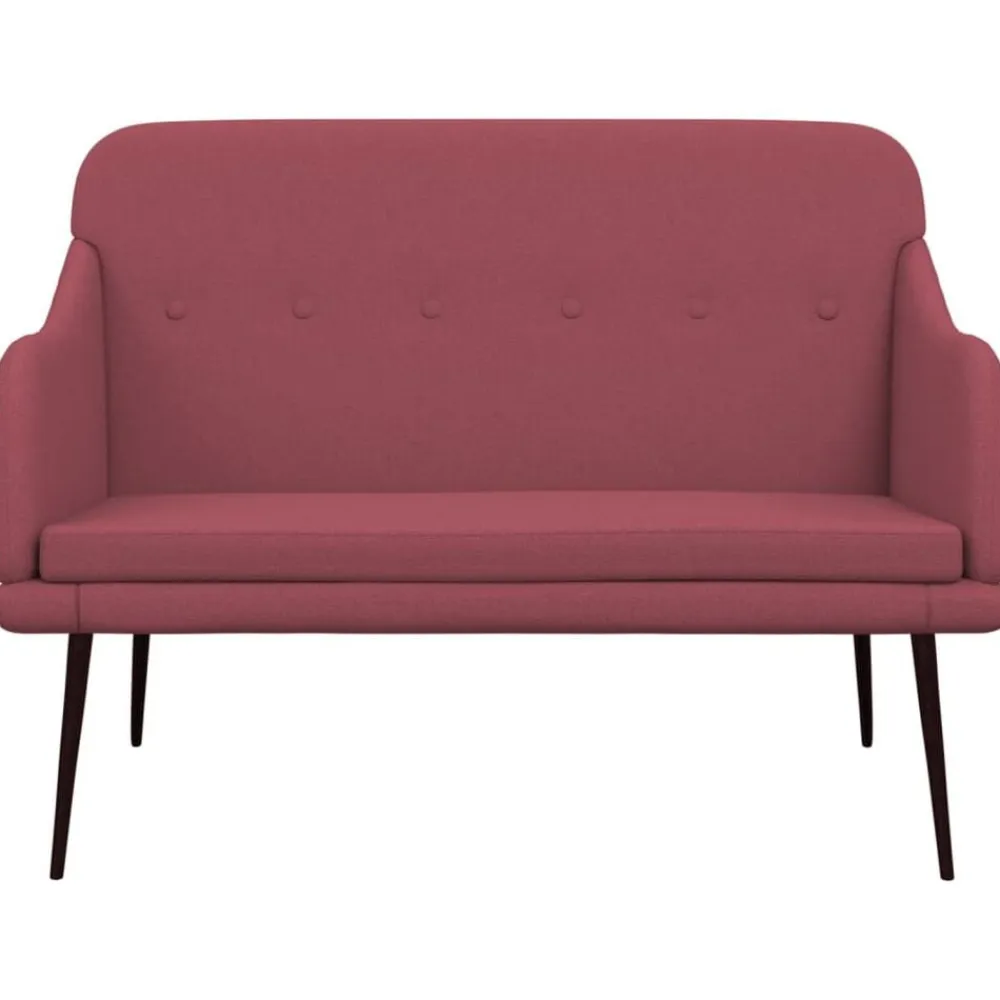 vidaXL Bancos-Banco de tela rojo tinto 110x76x80 cm