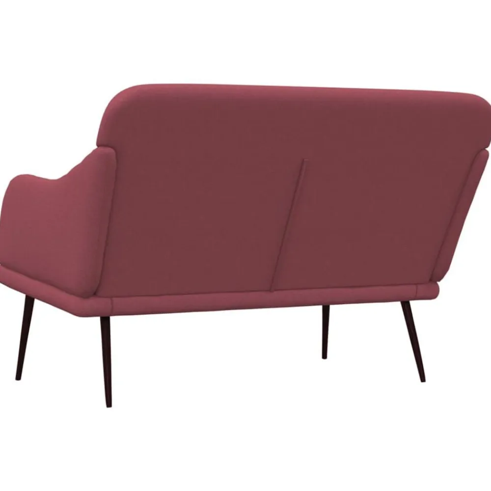 vidaXL Bancos-Banco de tela rojo tinto 110x76x80 cm