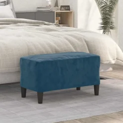 vidaXL Banco de terciopelo 70x35x41 cm Azul Hot