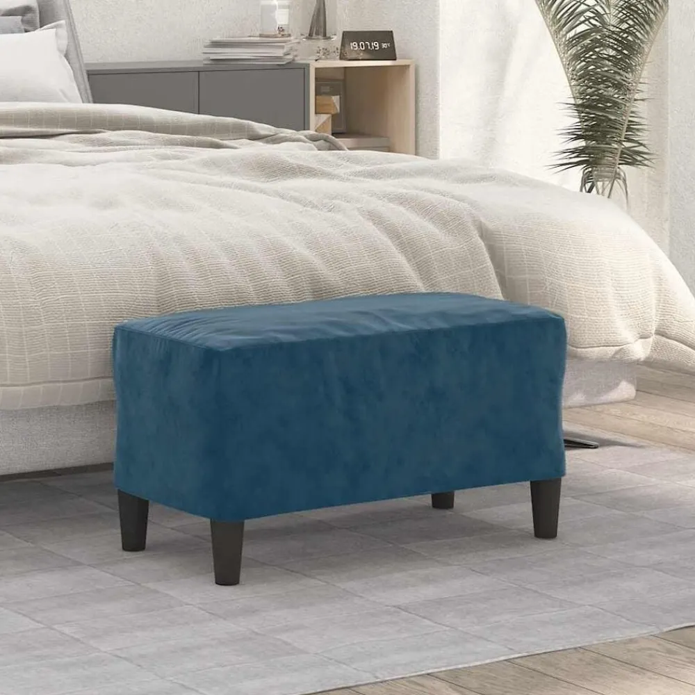 vidaXL Banco de terciopelo 70x35x41 cm Azul Hot