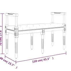 vidaXL Bancos-Banco de terciopelo 110x40x70 cm